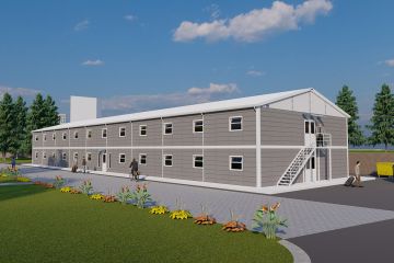 Dormitório para estudantes com 86 pessoas