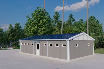 Casa de banho modular com duche e vestiário